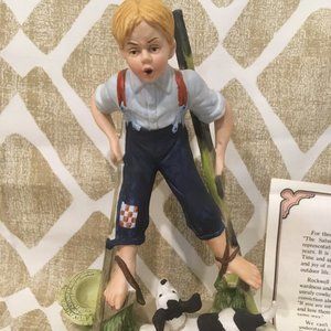 NORMAN ROCKWELL "Boy On Stilts" Fine Porcelain Figurine Danbury Mint